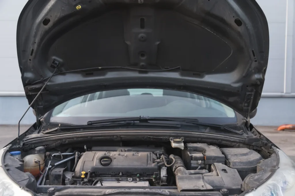 Open car engine bay