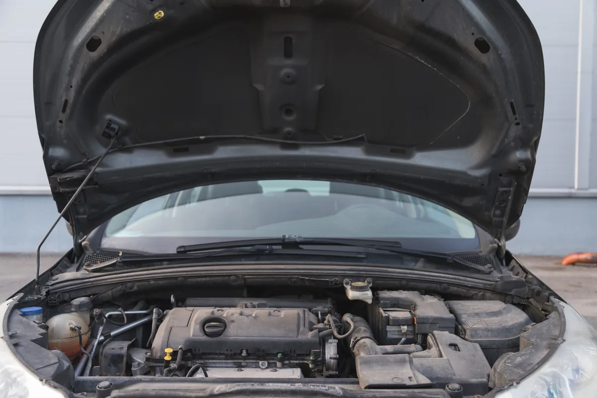 Open car engine bay